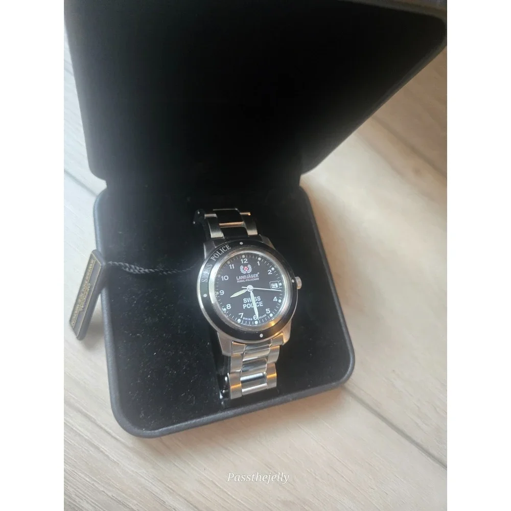 Landjager Watch Mens Swiss Police Rural Policeman Black‎ Dial Quartz Date Swiss